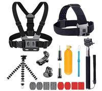 YHTSPORT Kit di accessori per action camera 11 in 1 compatibile con GoPro Hero 13 12 11 10 9 8 Max 7 6 5 4 Black GoPro 2018 Session Fusion Silver White Insta360 DJI SJCAM APEMAN AKASO ecc.