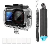 YHTSPORT Osmo Action - Set di accessori per immersioni, custodia impermeabile per DJI Osmo Action 6 + manico galleggiante blu + morsetto di montaggio rapido + 6 inserti anti-appannamento