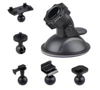 Yhuasia Supporto Video per Dash Cam, Supporto a Ventosa per Auto, con 5 Tipi di Adattatore, per la Guida della Videocamera DVR Action Camcorder GPS