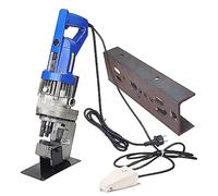YHUEGH Foratrice per Metalli elettroidraulica, Punzonatrice idraulica da 1200 W, Punzonatrice per Metalli elettrica Manuale con 5 matrici Φ1/4"-4 per Angolo, Acciaio, Canale, Acciaio Channelsteel
