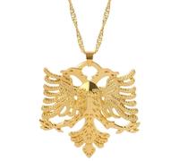 YHVLSOLHU Anniyo Albania Collane con pendente d'aquila per uomini donne Argento Gold colore Gioielli albanesi etnici Kosovo