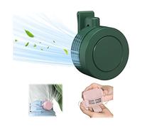 YHWABOICE Ventilatore portatile ricaricabile, silenzioso, mini ventole a vortice per ventaglio con clip in vita, 3 velocità, a mani libere, da appendere alla vita, senza lama (verde)