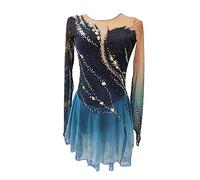 Yhwacyznm A,15 Years, Abito da Pattinaggio Artistico Costumi da Gara di Danza Balletto Scollo Rotondo Gonna Prestazione Sport Invernali Tulle Bambine Abiti da Pattinaggio sul Ghiaccio Donna