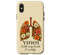 YHWH con ogni respiro io adoro i polmoni floreali Custodia per iPhone X/XS