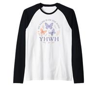 YHWH Il Suo Nome È sul Vento Farfalla Fede Maglia con Maniche Raglan