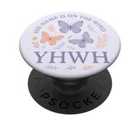 YHWH Il Suo Nome È Sul Vento Farfalla Fede PopSockets PopGrip Adesivo