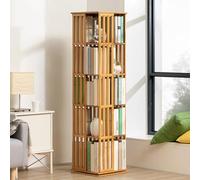 YHWKGZ Libreria Angolare, Libreria Girevole, Scaffale Espositivo Multistrato, Torre Libreria Girevole, Libreria da Pavimento, for Camera da Letto, Soggiorno, Casa, Ufficio, Angolo(Wood color,149cm)