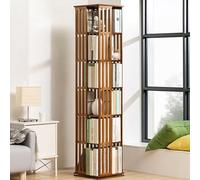 YHWKGZ Libreria Angolare, Libreria Girevole, Scaffale Espositivo Multistrato, Torre Libreria Girevole, Libreria da Pavimento, for Camera da Letto, Soggiorno, Casa, Ufficio, Angolo(Brown,178cm)