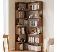 YHWKGZ Libreria Angolare, Mensola Angolare a L, Mensola Portaoggetti Scalabile, Mensola Espositiva Aperta for Piante, for Piccoli Spazi Soggiorno Studio(Brown,160CM)