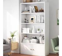 YHWKGZ Libreria Angolare, Scaffale Angolare con Armadietti, Libreria Aperta, Libreria Multiuso con Espositore Rustico, Adatta for Camera da Letto, Piccolo Spazio(White,L60xW24xH132cm)