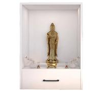 YHWKGZ Mensola Porta-altare Da Tavolo For Buddha, Mobiletto For Guanyin, Nuovo Santuario In Stile Cinese, Tavolo For Altare Con Cassetto Portaoggetti E Guida Scorrevole Silenziosa(White,Length30cm/11.