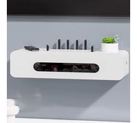 YHWKGZ Nascondiglio per router WiFi da parete, cestino per nascondere il router, mobiletto per riporre i dispositivi multimediali domestici(White,60cm/23.6in)