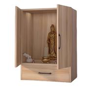 YHWKGZ Tavolo Da Altare Con Cassetto Portaoggetti E Guida Scorrevole Silenziosa, Mobiletto for Guanyin, Santuario Degli Antenati In Legno Massello, Nuovo Santuario In Stile Cinese(Wood Color,Length30c