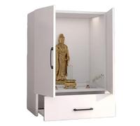 YHWKGZ Tavolo Da Altare Con Cassetto Portaoggetti E Guida Scorrevole Silenziosa, Mobiletto for Guanyin, Santuario Degli Antenati In Legno Massello, Nuovo Santuario In Stile Cinese(White,Length35cm/13.