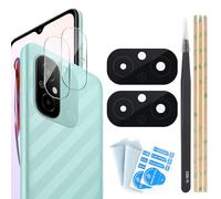 YHX-OU 2 Pezzi Kamera Glas per Xiaomi Redmi 12C Lente Vetro Camera Posteriore con pinzette + 2 Pezzi Camera Vetro temperato