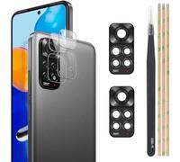 YHX-OU 2 Pezzi per Xiaomi Redmi Note 11 2201117TG Lente Vetro Camera Posteriore con pinzette + 2 Pezzi Camera Vetro temperato