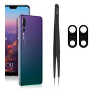 YHX-OU 6.10'' per Huawei P20 PRO Lente Vetro Camera Posteriore [2 Pezzi] con pinzette （Nero