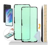 YHX-OU 6.4'' Adesivo Impermeabile per Samsung Galaxy S21 Fe 5G Coperchio della Batteria, Adesivo [2 Pezzi] + Ferro di Porco+ Elastico + Panno per la Pulizia dello Schermo