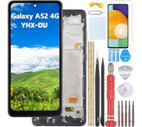 YHX-OU 6.5'' Nero con Telaio Incell Schermo per Samsung Galaxy A52 4G SM-A525F SM-A525M LCD Display Touch Screen Digitizer Ricambio Assembly con Utensili Inclusi+Vetro temperato