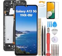 YHX-OU 6.5'' Nero + Cornice Schermo per Samsung Galaxy A13 5G SM-A136B SM-A136B/DSN SM-A136BZKUEUB LCD Display Touch Screen Digitizer Ricambio Assembly con Strumento di Installazione