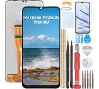 YHX-OU 6.5" Nero Schermo per Honor 70 Lite 5G RBN-NX1 LCD Display Touch Screen Digitizer Ricambio Assembly con Strumento di Installazione + 1 Pezzo Vetro temperato