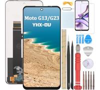 YHX-OU 6.5'' Nero Schermo per Motorola Moto G13 Moto G23 LCD Display Touch Screen Completo Digitizer Ricambio Assembly con Utensili Inclusi + Vetro temperato