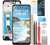 YHX-OU 6.5" Nero+Telaio Display LCD per Motorola Moto G14 XT-2341-3 LCD Schermo Touch Screen Digitizer Assemblea E Strumenti di Installazione+1 Pezzo Vetro temperato