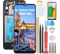 YHX-OU 6.5" Nero+Telaio Schermo per Samsung Galaxy A04e SM-A042F SM-A042F/DS SM-A042M Riparazione e Sostituzione LCD Display Touch Screen Digitizer con Utensili Inclusi + Vetro temperato
