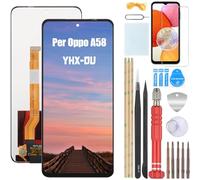 YHX-OU 6.56'' Nero LCD Schermo per Oppo A58 4G CPH2577 LCD Display Touch Screen Digitizer Ricambio Assembly con Utensili Inclusi E Vetro temperato