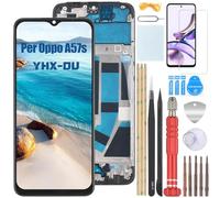 YHX-OU 6.56'' Nero+Telaio Schermo per Oppo A57s CPH2385 LCD Display Touch Screen Digitizer Ricambio Assembly con Utensili Inclusi + Vetro temperato
