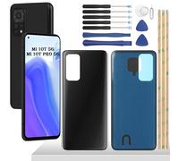 YHX-OU 6.67'' Nero Copribatteria per Xiaomi Mi 10T 5G Mi 10T PRO 5G Copri Batteria Sostituzione Posteriore Ricambio Posteriore Back Cover Posteriori per 10T 5G 10T PRO 5G+ Strumento di Installazione
