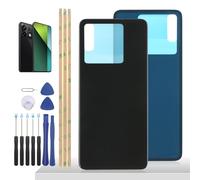 YHX-OU 6.67'' Nero Copribatteria per Xiaomi Redmi Note 13 PRO 5G Copri Batteria Sostituzione Posteriore Ricambio Posteriore Back Cover + Strumento di Installazione