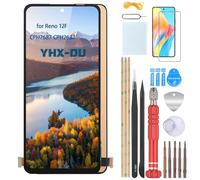 YHX-OU 6.67'' Nero TFT LCD Schermo per Oppo Reno12F CPH2687 CPH2637 LCD Display Touch Screen Digitizer Ricambio Assembly con Utensili Inclusi E Vetro temperato