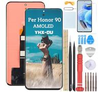 YHX-OU 6.7'' AMOLED Nero LCD Schermo per Honor 90 Honor 90 5G REA-AN00 Rea-NX9 LCD Display Touch Screen Digitizer Ricambio Assembly con Utensili Inclusi E Vetro temperato(Supporto Impronte digitali)