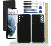 YHX-OU 6.7'' Nero Copribatteria per Samsung Galaxy S21 Plus 5G Galaxy S21+ 5G Copri Batteria Sostituzione Posteriore Ricambio Posteriore Back Cover + Strumento di Installazione