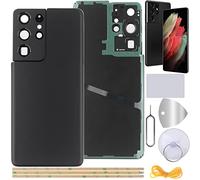 YHX-OU 6.8'' Copribatteria per Samsung Galaxy S21 Ultra 5G SM-G998B SM-G998U SM-G998W SM-G998N Copri Batteria Sostituzione Posteriore Ricambio Posteriore Back Cover + Strumento di Installazione (Nero)
