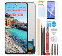 YHX-OU Nero Display per TCL 60 SE/60 5G/60R/605 LCD Schermo Touch Screen Digitizer Assemblea E Strumenti di Installazione +1 Pezzo Vetro temperato