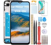 YHX-OU Nero+Telaio TFT Schermo per Honor X6b JDY-LX1 JDY-LX2 LCD Display Touch Screen Digitizer Ricambio Assembly con Utensili Inclusi + Vetro Temperato