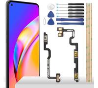 YHX-OU Per Oppo A94 4G Power Button Player Power Flex Cable Digitaler, Power ON off Volume Tasti Laterali Flat Flex Cambio Interno Pulsante di Ricambio Kit di Riparazione + Strumento