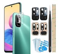 YHX-OU per Xiaomi Redmi Note 10 5G lente in vetro per fotocamera posteriore [2 pezzi] con pinzetta + per Redmi Note 10 5G fotocamera posteriore protettiva (nero)
