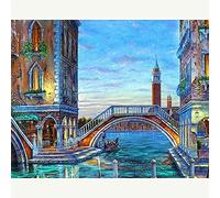 YHX926 Kit Punto Croce,11 ct Counted,Venezia,Principianti Timbrato Kit Punto Croce Prestampato,DIY Kit Ricamo Punto Croce Natale Decorazioni per la casa-40 * 50cm