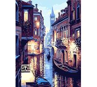 YHX926 Kit Punto Croce,11 ct Counted,Venezia sull'acqua,Principianti Timbrato Kit Punto Croce Prestampato,DIY Kit Ricamo Punto Croce Natale Decorazioni per la casa-40 * 50cm
