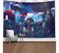 YHXBD Funghi Arazzo da Parete, Piante Colorate Arazzo da Parete estetico, Funghi psichedelici Arazzo del Mondo per Adulti Adolescenti Bambini,A-01,95x73cm