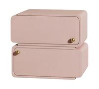 YHxFlux Camera da letto Nightstand Comodino da comodino a cubo con due cassetti e pomelli sferici for riporre gli oggetti in camera letto(Pink,M)