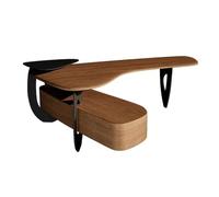 YHxFlux Scrivania per computer Scrivania da ufficio moderna e di lusso in legno frassino, ampia postazione lavoro con scrittoio angolare mobiletto laterale per lo studio(M)