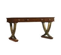 YHxFlux Scrivania per computer Scrivania direzionale in legno massello con cassetti, scrivania rustica for ufficio domestico spazio for studio e lavoro, marrone noce per lo studio(S)