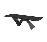 YHxFlux Scrivania per computer Scrivania moderna for ufficio direzionale, spaziosa postazione di lavoro for PC con scrittoio in legno frassino e gambe in acciaio ondulato, nero per lo studio(L)