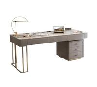 YHxFlux Scrivania per computer Scrivania moderna for ufficio domestico con schedario, porte USB e prese di corrente, scrivania da studio in ardesia per lo studio(XXL)