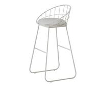 YHxFlux Sgabello a isola Simple Iron Bar Stool Restaurant Leisure High Chair Pure White with Backrest per sala da pranzo