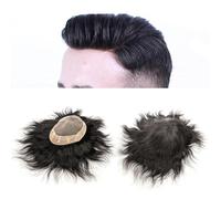 YHxFlux Toupee - Parrucca da uomo, 100% naturale, 15,2 cm, mono, sottile, con toupee, protesi capillare, sistema di capelli maschili per uomo (20 x 25 cm)
